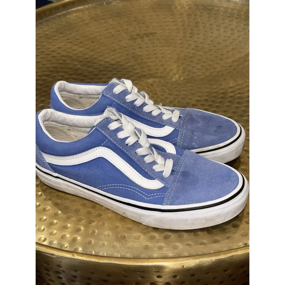 Vans Old Skool Blue White Canvas Men's Skate Casual Lace Up Sneakers